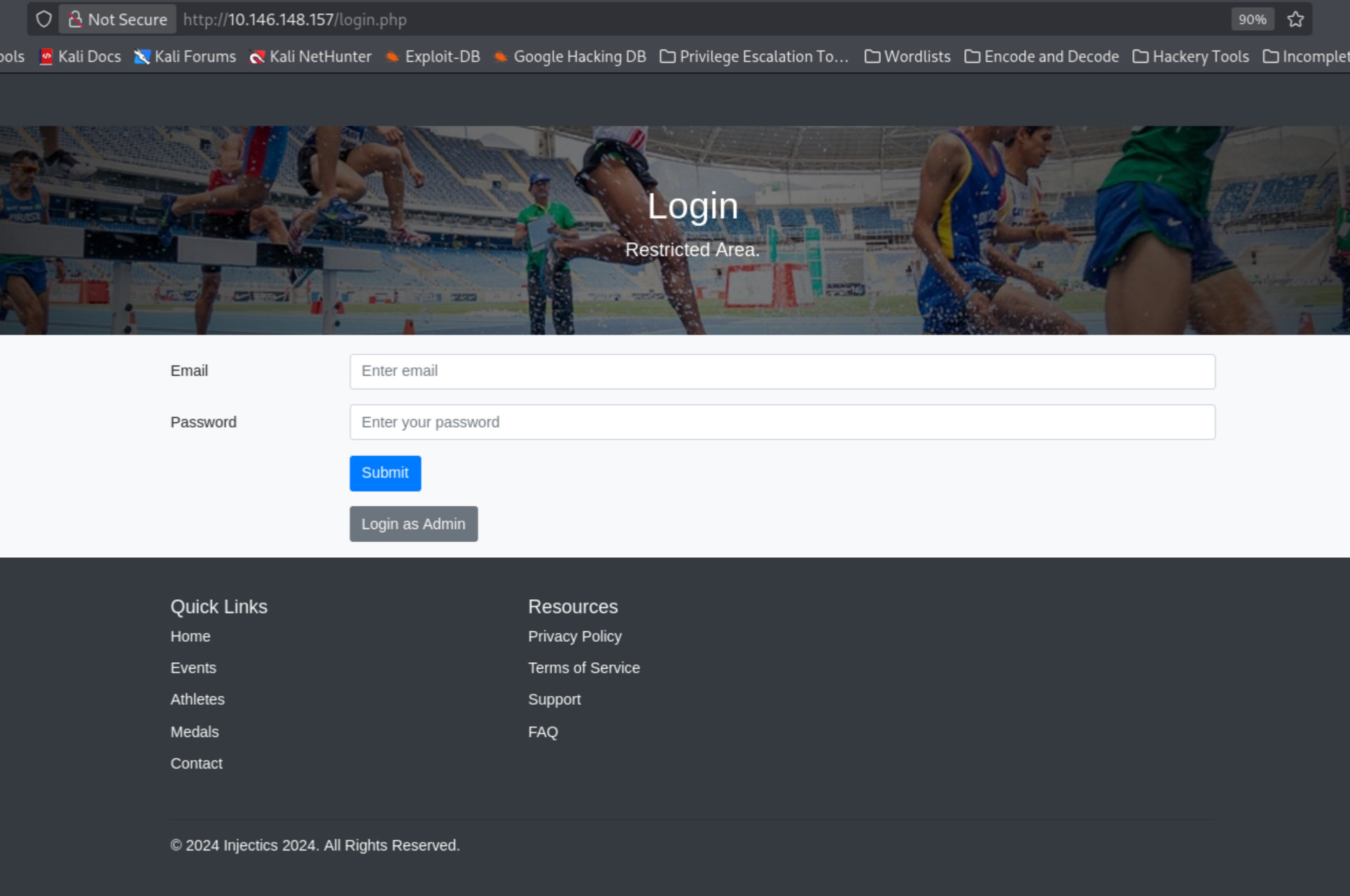 login.php — standard login form
